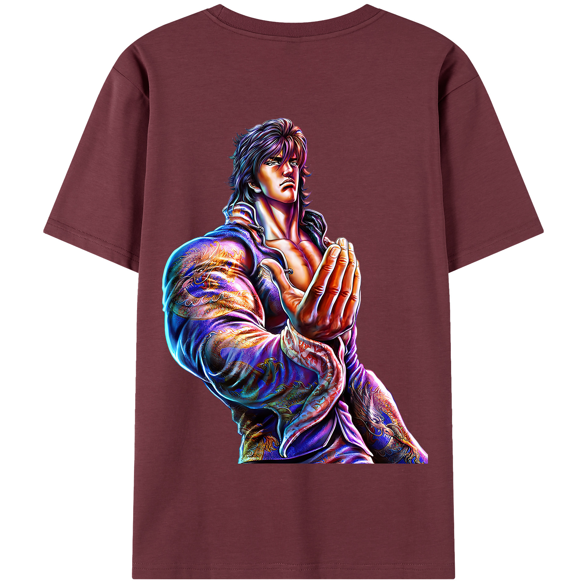 （画像用） 北斗の拳 Fist of the North Star 綿100％半袖Tシャツ（背面プリント）